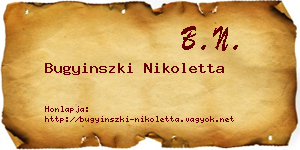 Bugyinszki Nikoletta névjegykártya