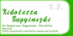 nikoletta bugyinszki business card